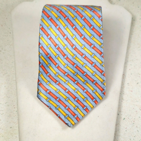 Michael Kors Other - Michael Kors Men's Lite Blue Red Yellow Silk Dress Necktie